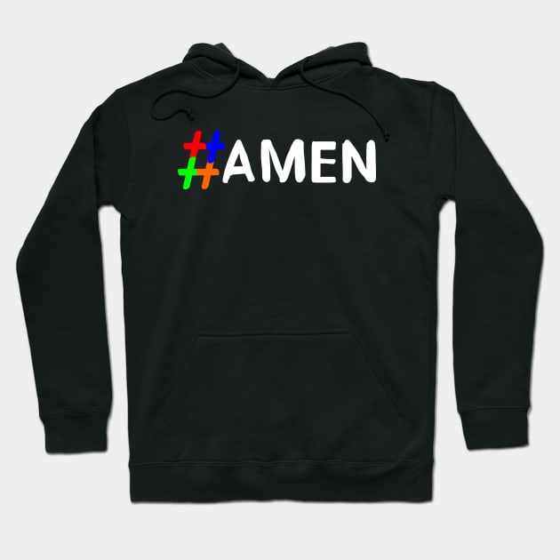 #Amen Hashtag (Crosstag) Hoodie by Mandz11